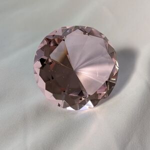 Large Pink Crystal Paperweight